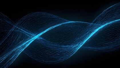 Blue mesh abstract background - Generative AI