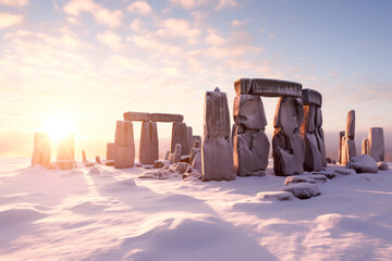 Stonehenge in winter season