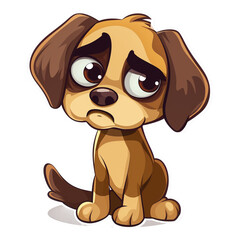 png of sad angry Dog on transparent background - Ai generated