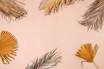 Background of dry palm leaves