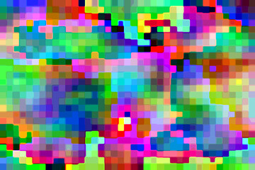 Graficzne wielokolorowe tło, mozaika drobnych kwadratów, pikseli - abstrakcyjne tło, tekstura

