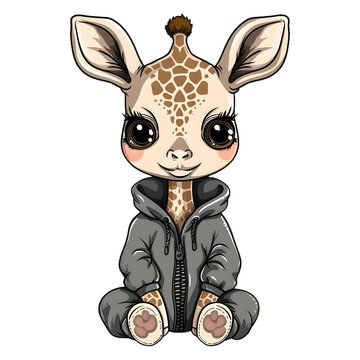 PNG of cute sticker style zipper animal on transparent background - Ai generated