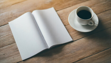 half-folded booklet with blank pages on white background. Ideal for showcasing designs or presentations