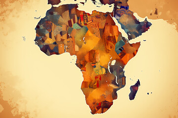 Naklejka premium Celebrate World Africa Day with an illustration featuring the iconic map of Africa
