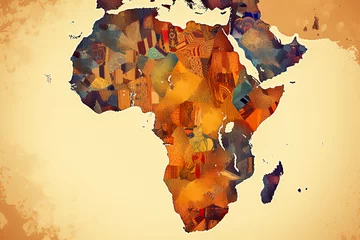 Foto op Canvas Celebrate World Africa Day with an illustration featuring the iconic map of Africa © Алла Морозова