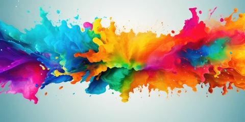 Keuken spatwand met foto Rainbow paint splash background © Creative Canvas