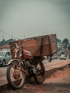 Nice close up of a boda boda motorbike in Fort Portal Uganda