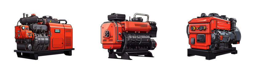 Cartoon gasoline generator. Vector illustration