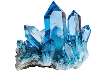 blue crystal gem, gemstone isolated on transparent background - obrazy, fototapety, plakaty