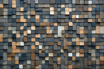 Wooden Block Mosaic Background Texture
