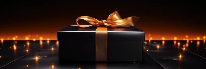 Black handmade shiny gift box