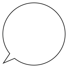 Comic empty speech thought Bubble. Conversation line icon. Idea symbol. Talk bubble. Hand-drawn cartoon vector image illustration for web app.