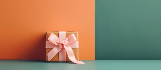 a pink gift box with a bow