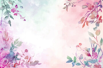 Obraz na płótnie Canvas Spring background pastel color use for invitation, watercolor illustration