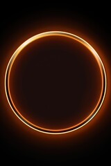 Brown round neon shining circle isolated