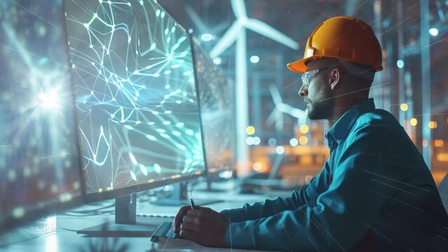 construction engineer engineering on computer 