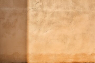 Brown wall with shadows on it, top view, flat lay background texture 