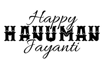 Happy Hanuman Jayanti lettering vector illustration.