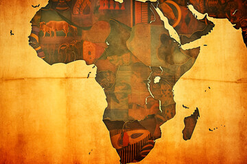 Celebrate World Africa Day with an illustration featuring the iconic map of Africa - obrazy, fototapety, plakaty