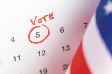 Vote day November 5th calendar date mark
