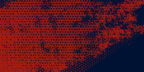 Abstract Rough Red Grunge Texture Design Background Dots halftone blue color pattern gradient grunge texture background. Dots pop art comics sport style vector illustration grunge dots vector