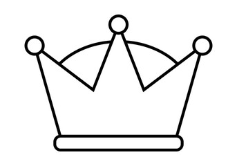 Icono negro de corona de rey en fondo blanco.