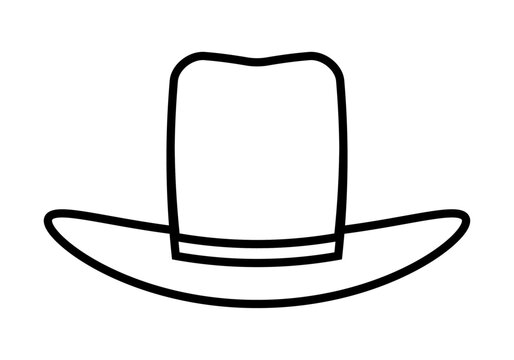 Icono negro de sombrero de cow-boy.