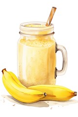 Banana smoothie summer drink