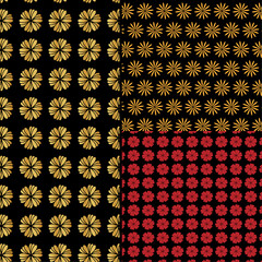 vector modern gold and red color flower pattern design template
