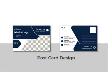 vector unique post card for business template design