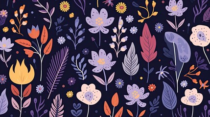 cute floral pattern background. cartoon background