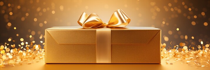 Gold handmade shiny gift box