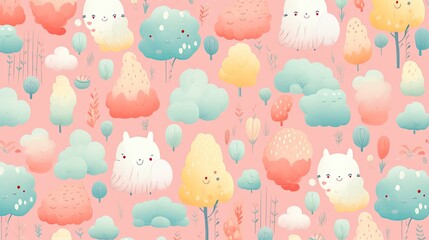 cute pastel pattern. cartoon background