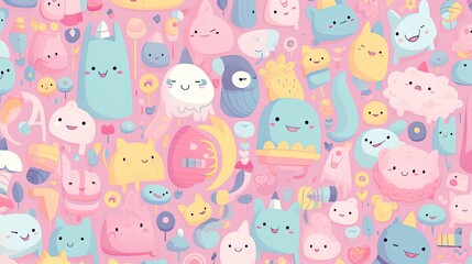 cute pastel pattern. cartoon background