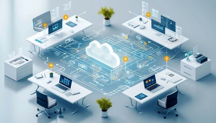 Document Management for Remote Workforces, Illustrate the adaptability of document management technologies for remote workforces with an image showing secure access to documents from any location, AI 