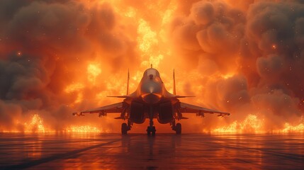 a military plane flies in the clouds. Generative AI