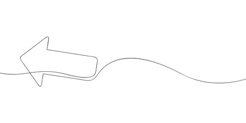 A single line drawing of a arrow. Continuous line arrow icon. One line icon. Vector illustration