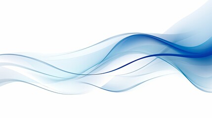 Abstract smooth blue line on a white background