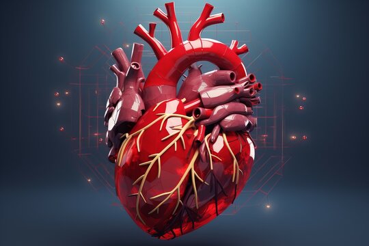 Innovative 3d pulse medicine heart. Body health. Generate Ai