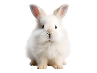 Obraz premium Fluffy Angora Rabbit, isolated on a transparent or white background
