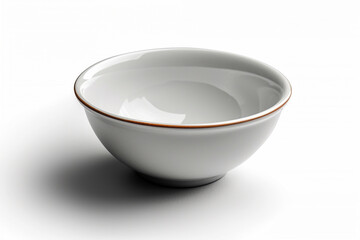 white empty ceramic dip bowl isolated on white - obrazy, fototapety, plakaty