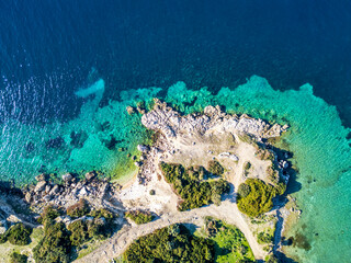 Demircili Beach drone view in Izmir