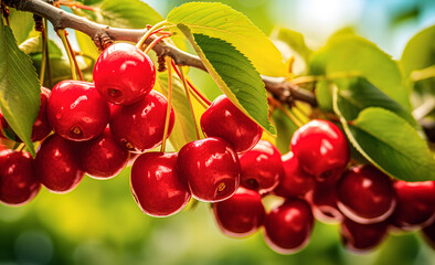 Cherries in the summer garden