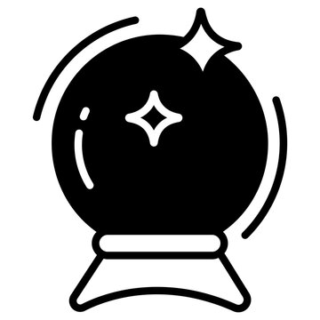 Magic Ball glyph and line vector illustration