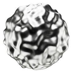 Metal sphere. Abstract 3D shape in silver color isolated on a transparent background. 3D render. Metallic element with matte texture.