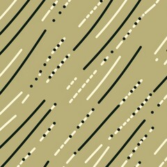 Khaki diagonal dots and dashes seamless pattern vector illustration
