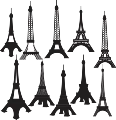 Schilderijen op glas Eiffel Tower Eps, Paris Eps, Landmark Eps, Travel Eps, Eiffel Tower Clipart, Stencil, Cut File, Eiffel Tower Cricut, Silhouette, Vector © VectorGraphics