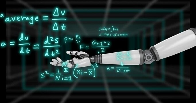 Animation of scientific data processing over robot's arm