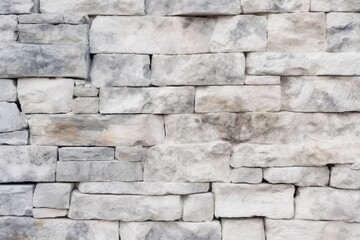 Obraz premium A photo of a stone wall constructed using white bricks, showcasing its sturdy and clean aesthetic.