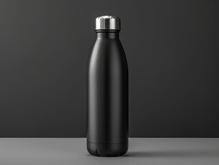 Black and Silver Water Bottle on Table